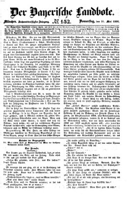 Der Bayerische Landbote Donnerstag 31. Mai 1860