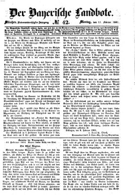 Der Bayerische Landbote Montag 11. Februar 1861