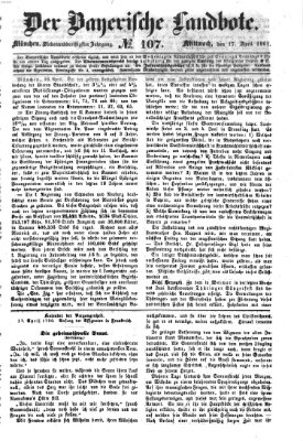 Der Bayerische Landbote Mittwoch 17. April 1861