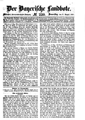 Der Bayerische Landbote Donnerstag 8. August 1861