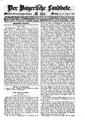 Der Bayerische Landbote Montag 19. August 1861
