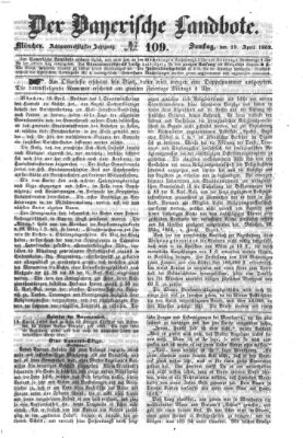 Der Bayerische Landbote Samstag 19. April 1862