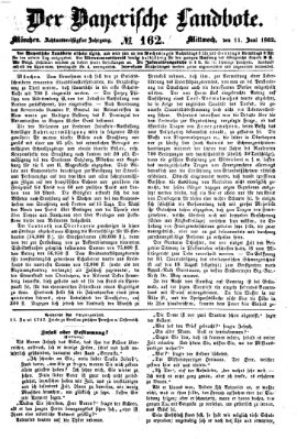 Der Bayerische Landbote Mittwoch 11. Juni 1862