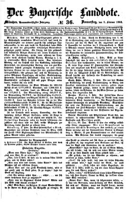 Der Bayerische Landbote Donnerstag 5. Februar 1863
