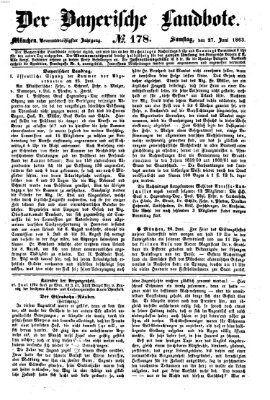 Der Bayerische Landbote Samstag 27. Juni 1863