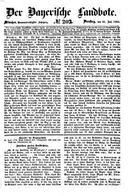 Der Bayerische Landbote Dienstag 21. Juli 1863