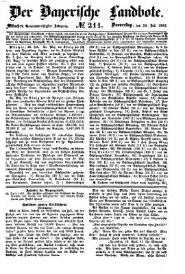 Der Bayerische Landbote Donnerstag 30. Juli 1863