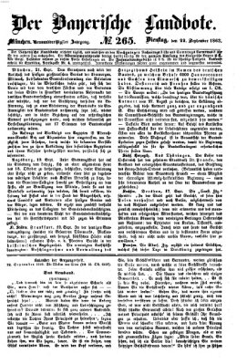 Der Bayerische Landbote Dienstag 22. September 1863