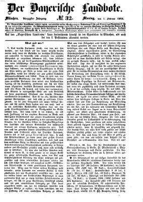 Der Bayerische Landbote Montag 1. Februar 1864