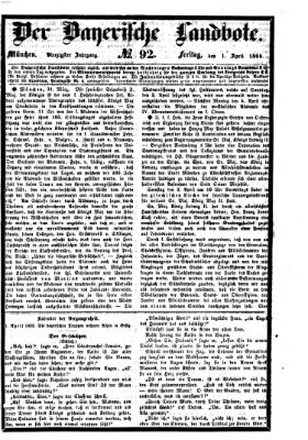 Der Bayerische Landbote Freitag 1. April 1864