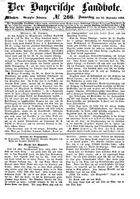 Der Bayerische Landbote Donnerstag 22. September 1864