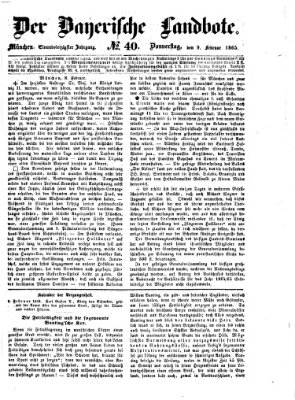 Der Bayerische Landbote Donnerstag 9. Februar 1865