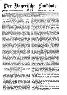 Der Bayerische Landbote Montag 3. April 1865