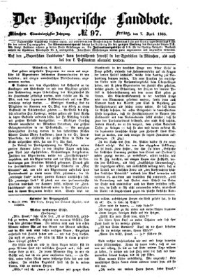 Der Bayerische Landbote Freitag 7. April 1865