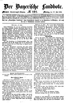 Der Bayerische Landbote Montag 10. Juli 1865