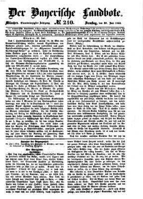 Der Bayerische Landbote Samstag 29. Juli 1865