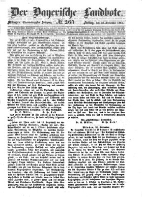 Der Bayerische Landbote Freitag 22. September 1865