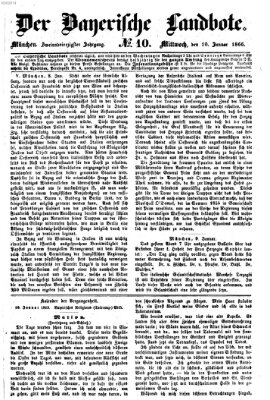Der Bayerische Landbote Mittwoch 10. Januar 1866