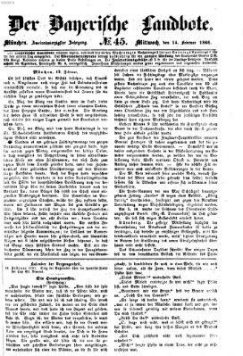 Der Bayerische Landbote Mittwoch 14. Februar 1866