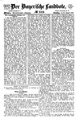 Der Bayerische Landbote Samstag 29. August 1868