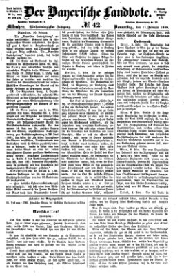 Der Bayerische Landbote Donnerstag 11. Februar 1869