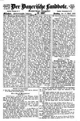 Der Bayerische Landbote Samstag 17. April 1869