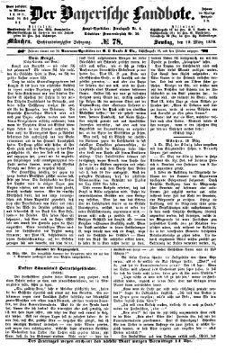 Der Bayerische Landbote Samstag 19. März 1870