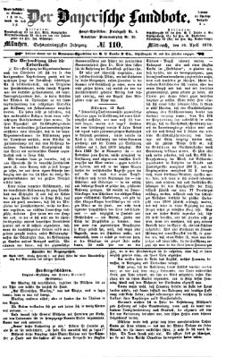 Der Bayerische Landbote Mittwoch 20. April 1870
