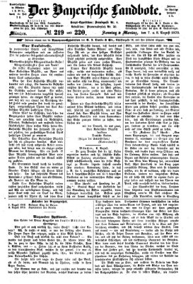 Der Bayerische Landbote Sonntag 7. August 1870