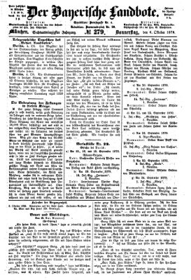 Der Bayerische Landbote Donnerstag 6. Oktober 1870