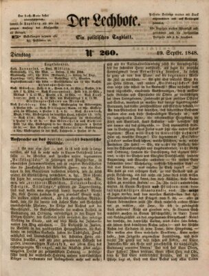 Der Lechbote Dienstag 19. September 1848