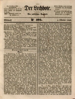 Der Lechbote Mittwoch 4. Oktober 1848