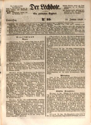Der Lechbote Donnerstag 25. Januar 1849