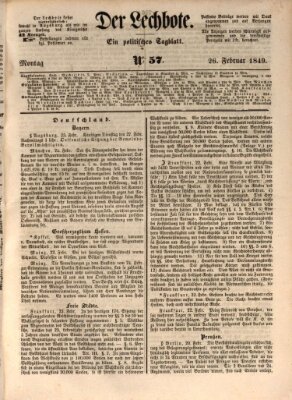 Der Lechbote Montag 26. Februar 1849