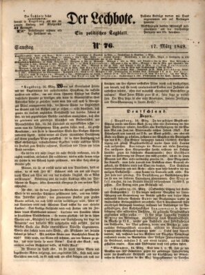 Der Lechbote Samstag 17. März 1849