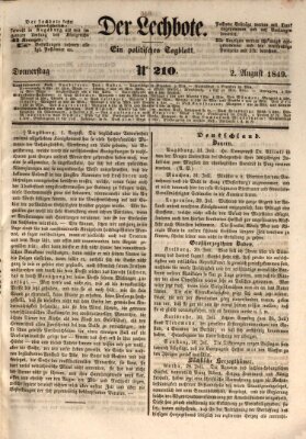 Der Lechbote Donnerstag 2. August 1849