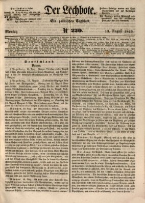 Der Lechbote Montag 13. August 1849