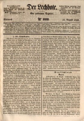 Der Lechbote Mittwoch 15. August 1849
