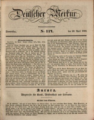 Deutscher Merkur Donnerstag 29. April 1830