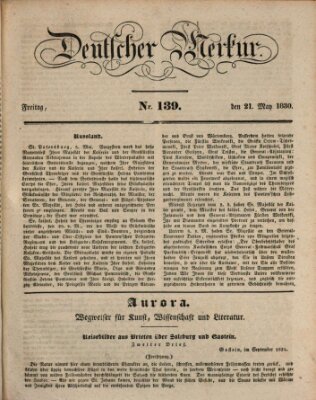 Deutscher Merkur Freitag 21. Mai 1830
