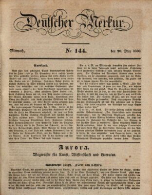 Deutscher Merkur Mittwoch 26. Mai 1830