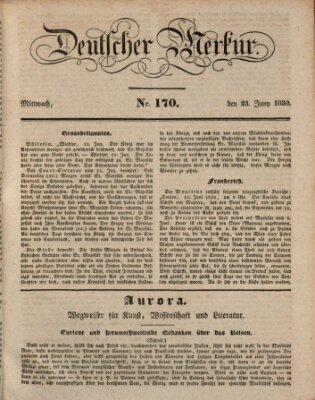 Deutscher Merkur Mittwoch 23. Juni 1830