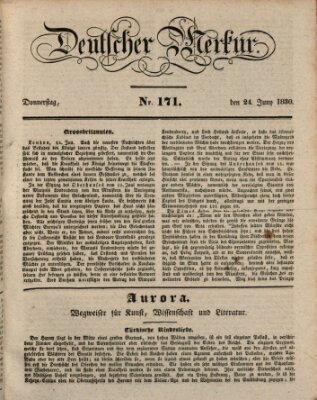 Deutscher Merkur Donnerstag 24. Juni 1830