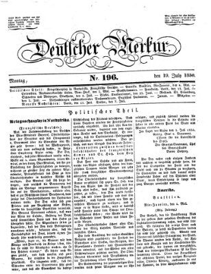 Deutscher Merkur Montag 19. Juli 1830
