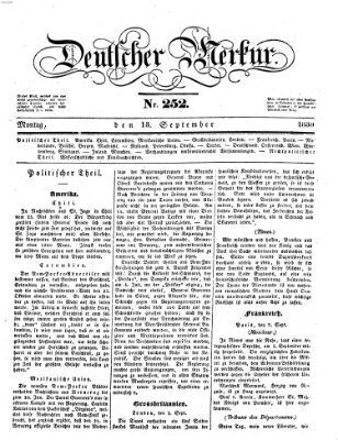 Deutscher Merkur Montag 13. September 1830