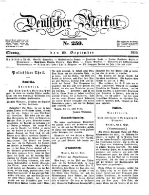 Deutscher Merkur Montag 20. September 1830