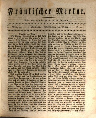 Fränkischer Merkur (Bamberger Zeitung) Mittwoch 22. März 1815