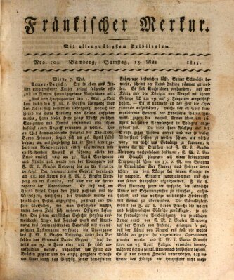 Fränkischer Merkur (Bamberger Zeitung) Samstag 13. Mai 1815