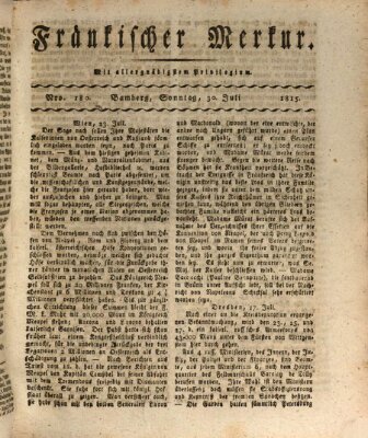 Fränkischer Merkur (Bamberger Zeitung) Sonntag 30. Juli 1815