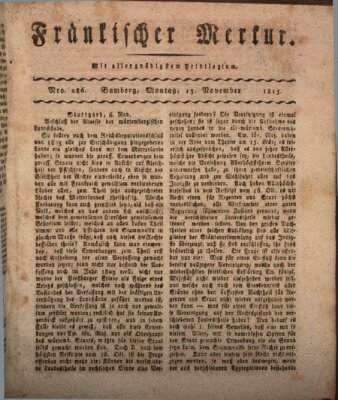 Fränkischer Merkur (Bamberger Zeitung) Montag 13. November 1815